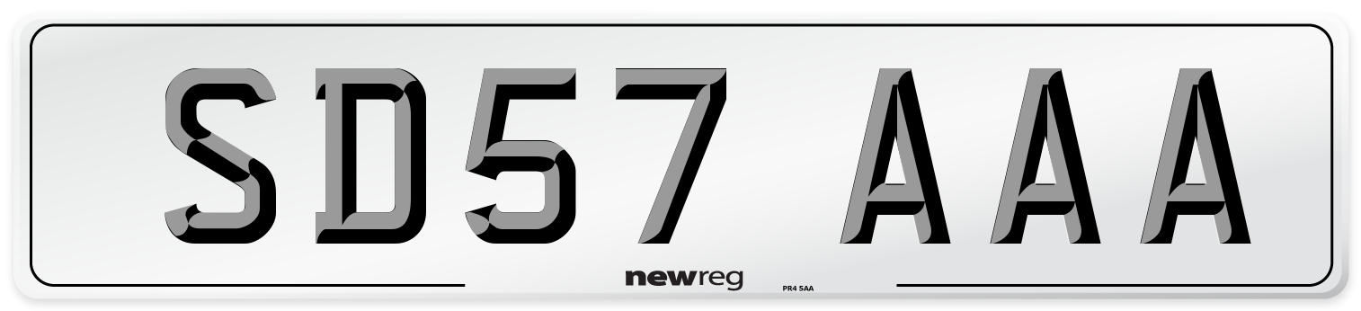 SD57 AAA Number Plate from New Reg